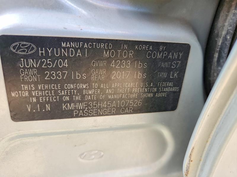 Aukcja sprzedaży 2005 Hyundai Sonata, vin: KMHWF35H45A107526, numer aukcji: 66205986