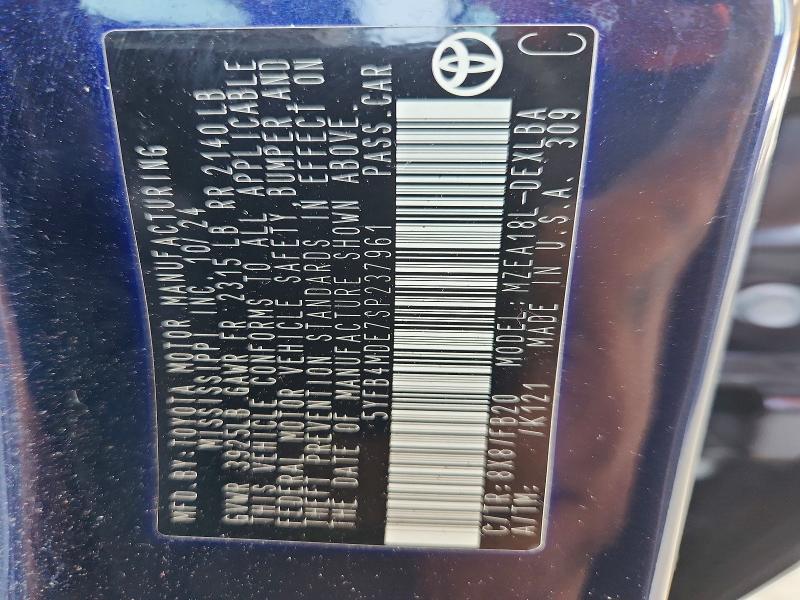 66688586 :رقم المزاد ، 5YFB4MDE7SP237961 vin ، 2025 Toyota Corolla مزاد بيع