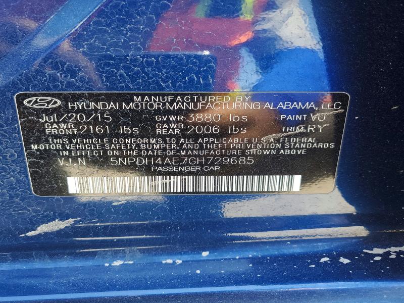 Aukcja sprzedaży 2016 Hyundai Elantra, vin: 5NPDH4AE7GH729685, numer aukcji: 63700176
