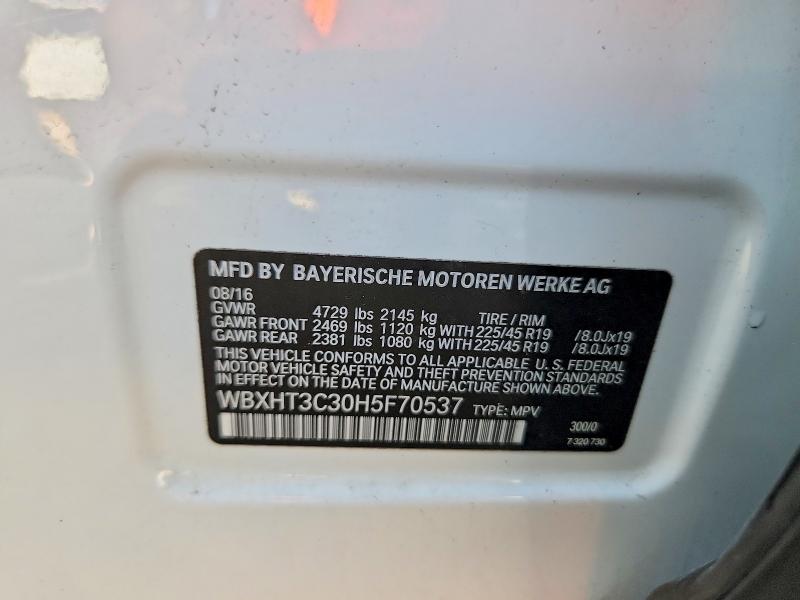 Aukcja sprzedaży 2017 Bmw X1, vin: WBXHT3C30H5F70537, numer aukcji: 65831696