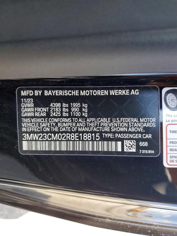 Продажа на аукционе авто 2024 Bmw 230i, vin: 3MW23CM02R8E18815, номер лота: 64153316