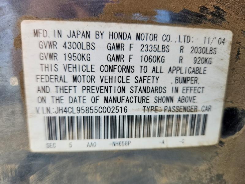 Продаж на аукціоні авто 2005 Acura Tsx, vin: JH4CL95855C002516, номер лоту: 65904706