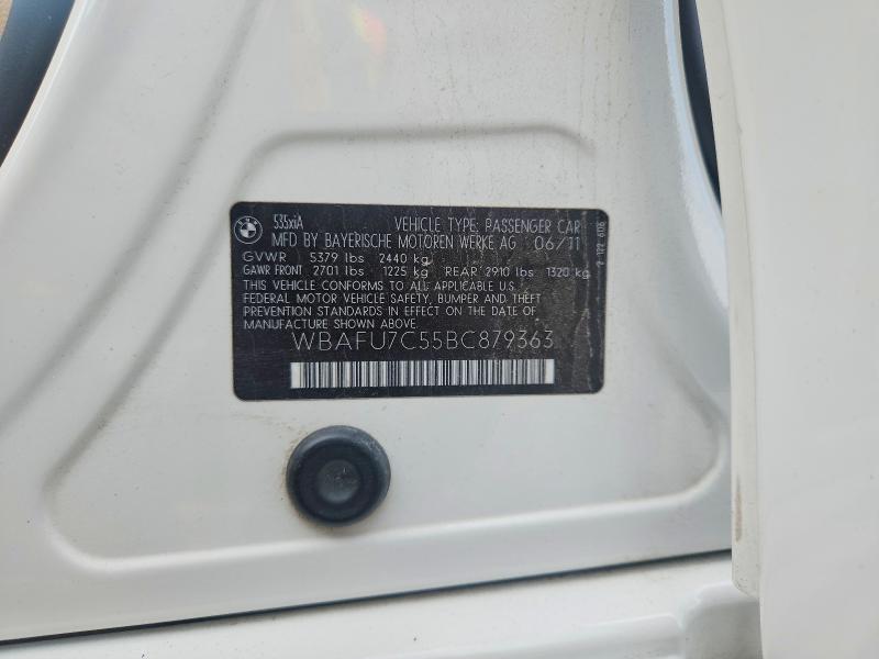 Продаж на аукціоні авто 2011 Bmw 535, vin: WBAFU7C55BC879363, номер лоту: 65549326