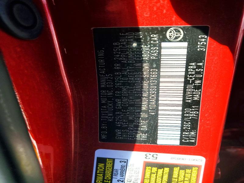 2025 Toyota Camry მანქანა იყიდება აუქციონზე, vin: 4T1DAACK9SU131663, აუქციონის ნომერი: 63692946