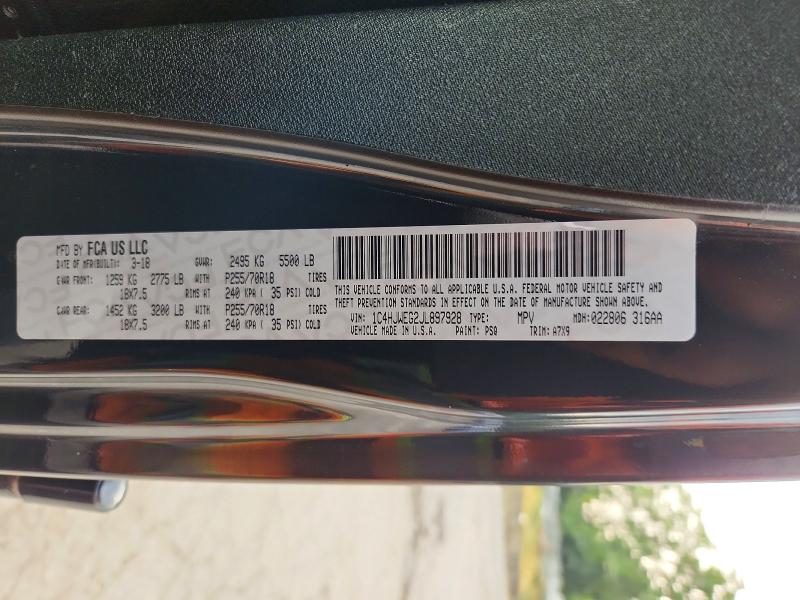 63878296 :رقم المزاد ، 1C4HJWEG2JL897928 vin ، 2018 Jeep Wrangler Unlimited مزاد بيع