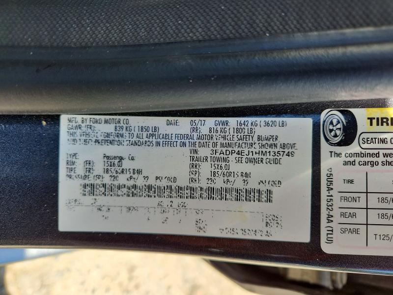 65476466 :رقم المزاد ، 3FADP4EJ1HM135749 vin ، 2017 Ford Fiesta مزاد بيع