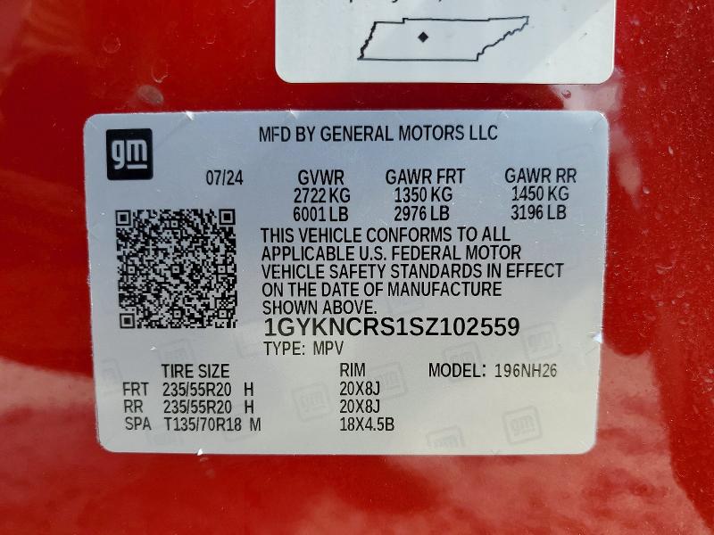 66348206 :رقم المزاد ، 1GYKNCRS1SZ102559 vin ، 2025 Cadillac Xt5 مزاد بيع