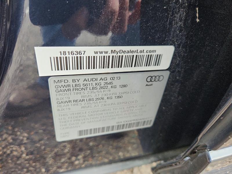 Aukcja sprzedaży 2013 Audi Q5, vin: WA1DGAFP0DA064377, numer aukcji: 59292746