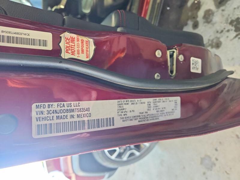Продажа на аукционе авто 2021 Jeep Compass, vin: 3C4NJDDB9MT583540, номер лота: 63927966