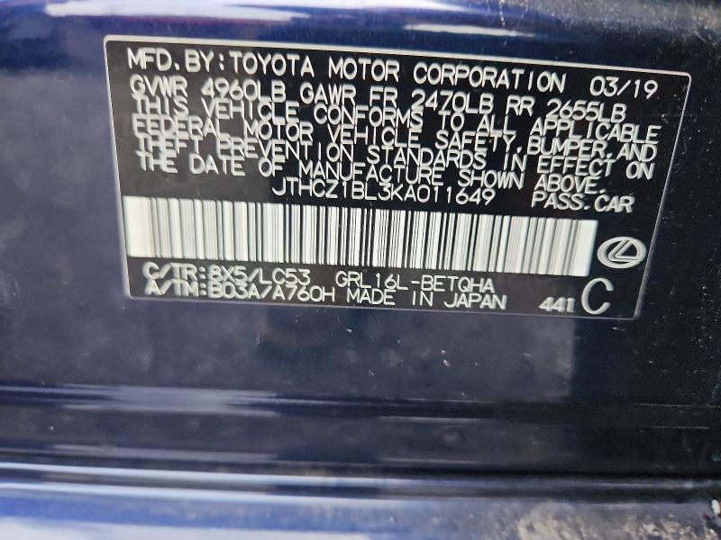Продажа на аукционе авто 2019 Lexus Gs 350, vin: JTHCZ1BL3KA011649, номер лота: 64434606