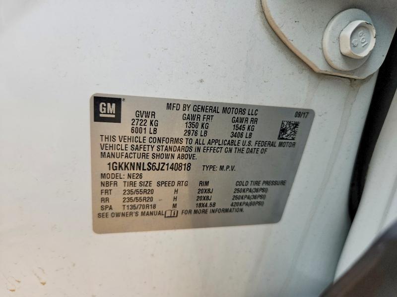 Aukcja sprzedaży 2018 Gmc Acadia, vin: 1GKKNNLS6JZ140818, numer aukcji: 64648686