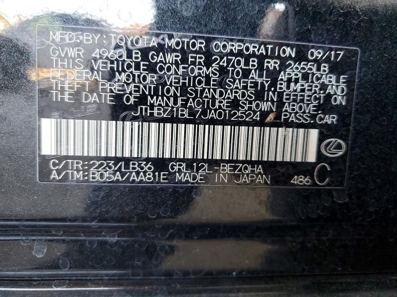 Продаж на аукціоні авто 2018 Lexus Gs 350, vin: JTHBZ1BL7JA012524, номер лоту: 64136426