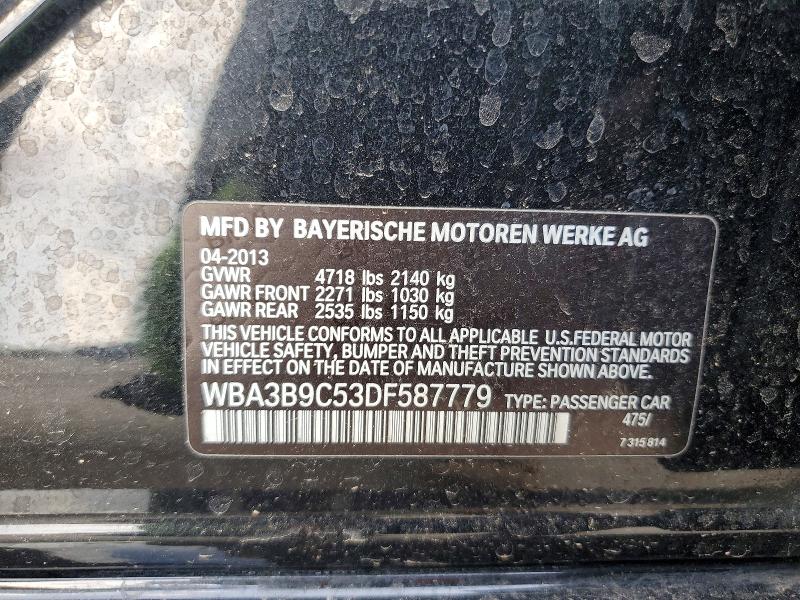 65177216 :رقم المزاد ، WBA3B9C53DF587779 vin ، 2013 Bmw 335 مزاد بيع