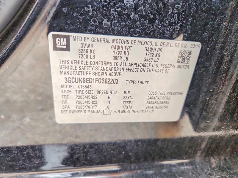 Aukcja sprzedaży 2015 Chevrolet Silverado, vin: 3GCUKSEC1FG302203, numer aukcji: 65025486