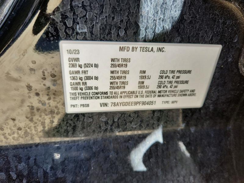 64475386 :رقم المزاد ، 7SAYGDEE9PF904051 vin ، 2023 Tesla Model Y مزاد بيع