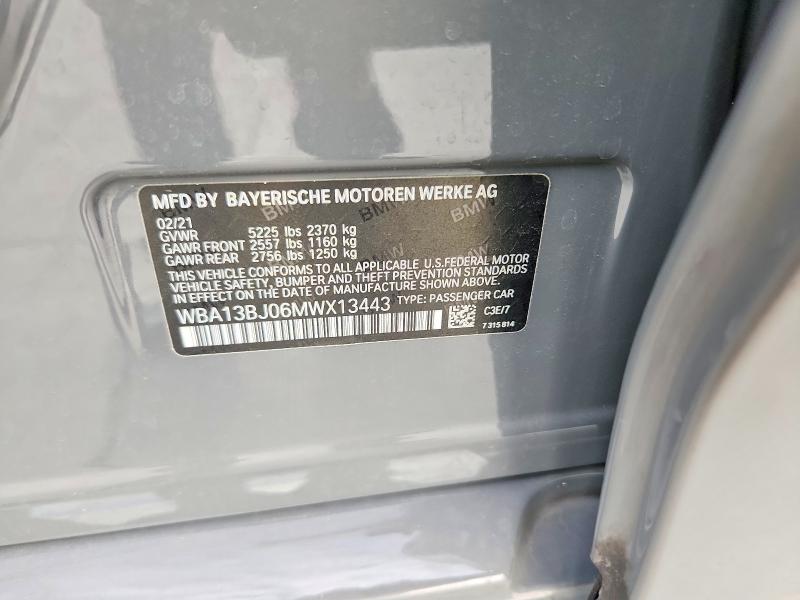 Продажа на аукционе авто 2021 Bmw 530, vin: WBA13BJ06MWX13443, номер лота: 66200956