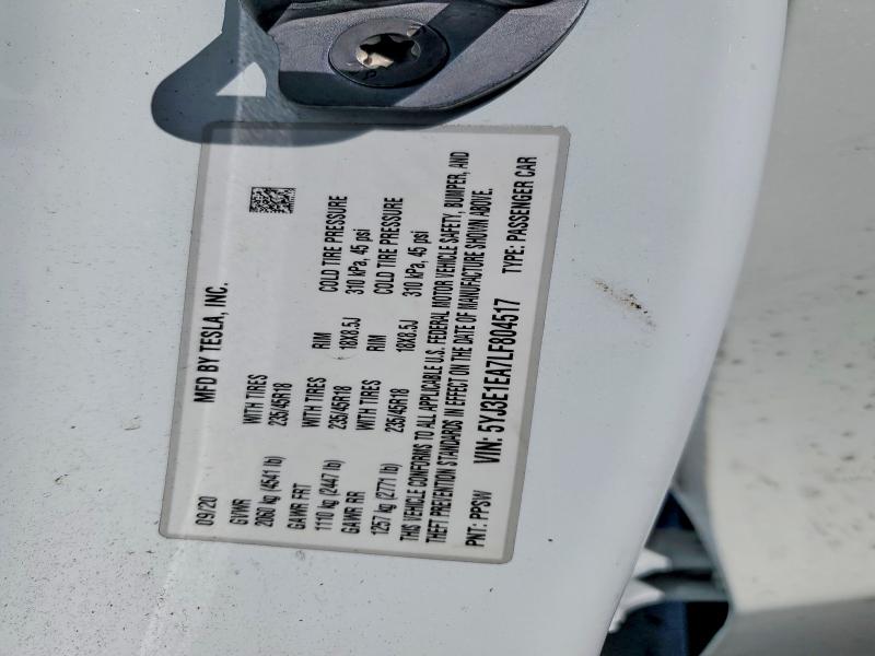 Продаж на аукціоні авто 2020 Tesla Model 3, vin: 5YJ3E1EA7LF804517, номер лоту: 65799096