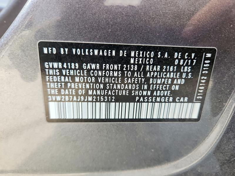 Aukcja sprzedaży 2018 Volkswagen Jetta, vin: 3VW2B7AJ9JM215312, numer aukcji: 64251596