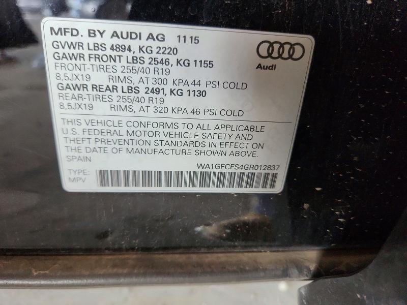 Продаж на аукціоні авто 2016 Audi Q3, vin: WA1GFCFS4GR012837, номер лоту: 66580606