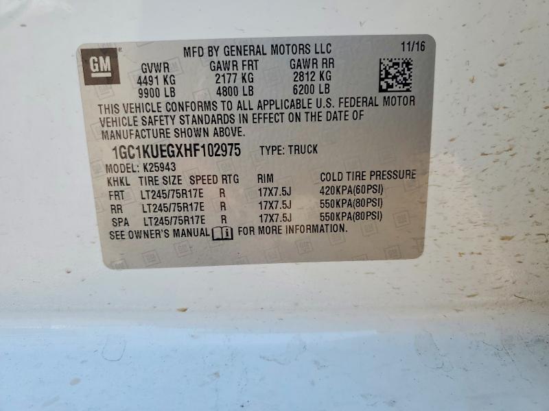 Aukcja sprzedaży 2017 Chevrolet Silverado, vin: 1GC1KUEGXHF102975, numer aukcji: 64765046