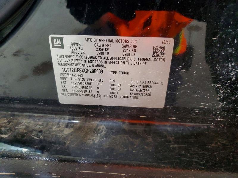 2016 Gmc Sierra მანქანა იყიდება აუქციონზე, vin: 1GT12UE8XGF296009, აუქციონის ნომერი: 65299456