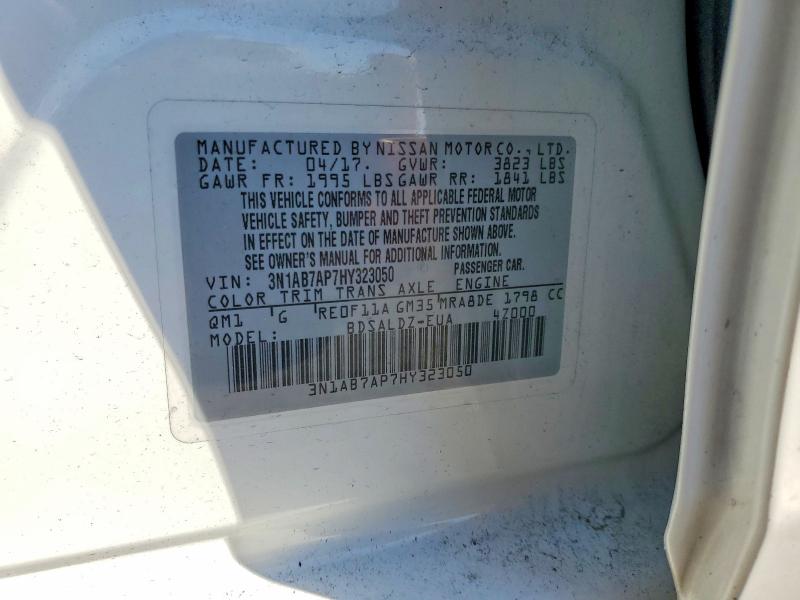 Aukcja sprzedaży 2017 Nissan Sentra, vin: 3N1AB7AP7HY323050, numer aukcji: 65458886