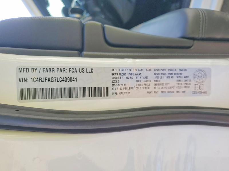 Продажа на аукционе авто 2020 Jeep Grand Cherokee, vin: 1C4RJFAG7LC439041, номер лота: 64814956