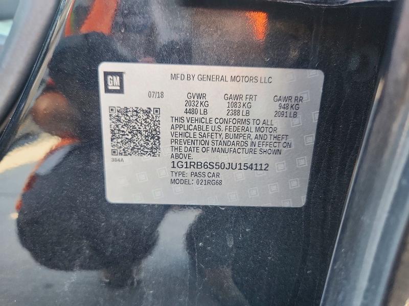 2018 Chevrolet Volt მანქანა იყიდება აუქციონზე, vin: 1G1RB6S50JU154112, აუქციონის ნომერი: 66030746