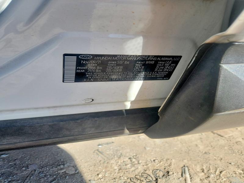 Продаж на аукціоні авто 2022 Hyundai Santa Fe, vin: 5NMS14AJXNH409246, номер лоту: 65683796