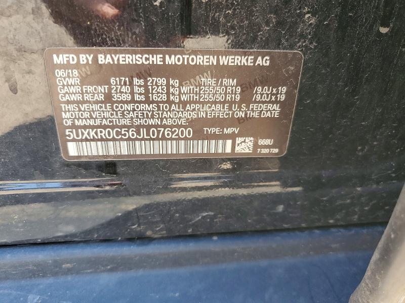 Aukcja sprzedaży 2018 Bmw X5, vin: 5UXKR0C56JL076200, numer aukcji: 63332026