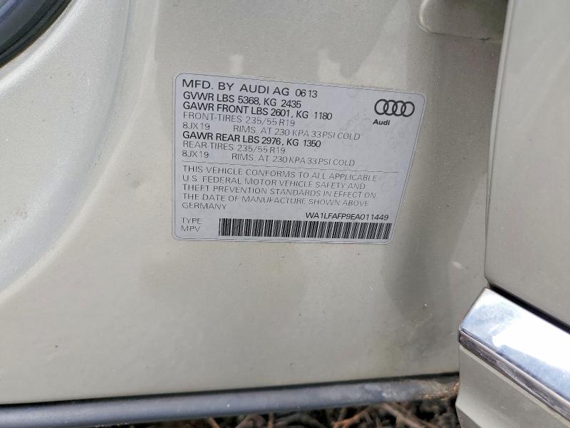 63419136 :رقم المزاد ، WA1LFAFP9EA011449 vin ، 2014 Audi Q5 مزاد بيع