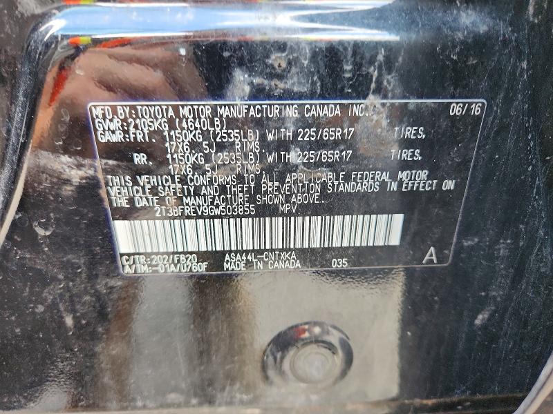 Aukcja sprzedaży 2016 Toyota Rav4, vin: 2T3BFREV9GW503855, numer aukcji: 62769386