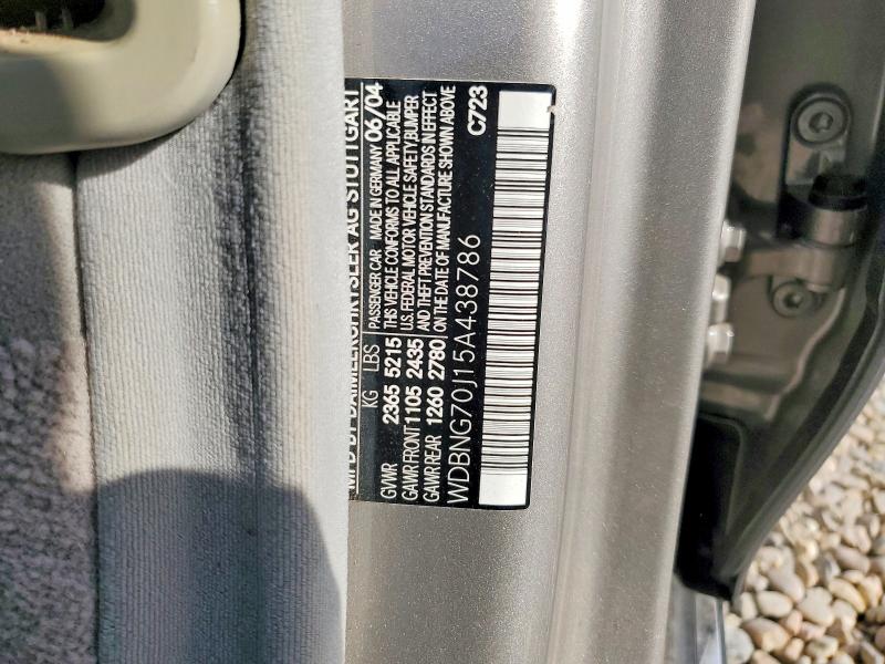 Aukcja sprzedaży 2005 Mercedes-benz S, vin: WDBNG70J15A438786, numer aukcji: 66064656