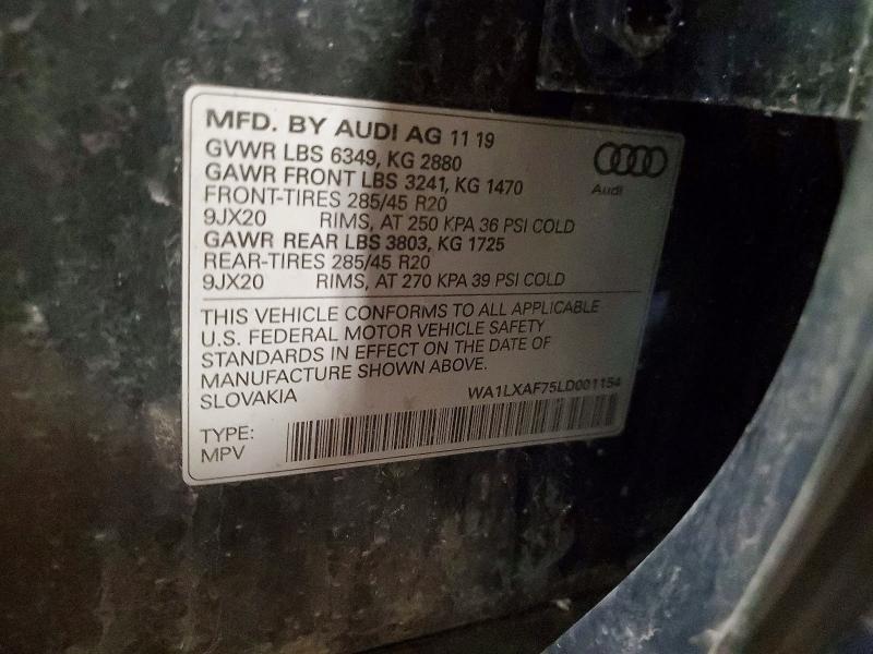 Aukcja sprzedaży 2020 Audi Q7, vin: WA1LXAF75LD001154, numer aukcji: 64430216