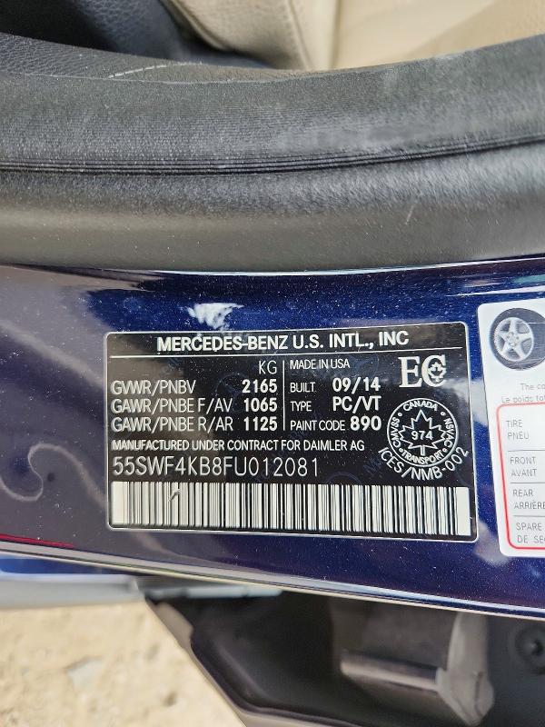 Продаж на аукціоні авто 2015 Mercedes-benz C, vin: 55SWF4KB8FU012081, номер лоту: 66809986