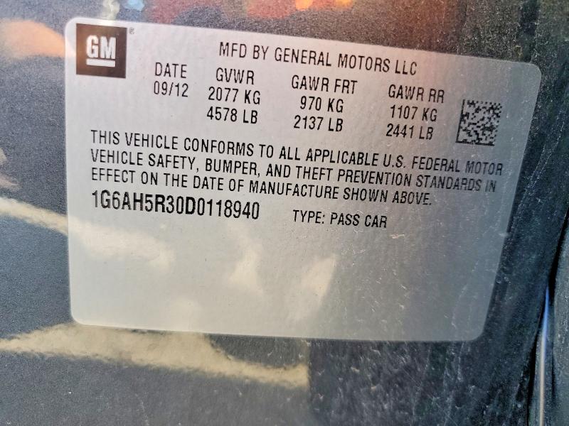 2013 Cadillac Ats მანქანა იყიდება აუქციონზე, vin: 1G6AH5R30D0118940, აუქციონის ნომერი: 63018286