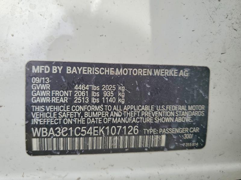 2014 Bmw 328 მანქანა იყიდება აუქციონზე, vin: WBA3C1C54EK107126, აუქციონის ნომერი: 64153676