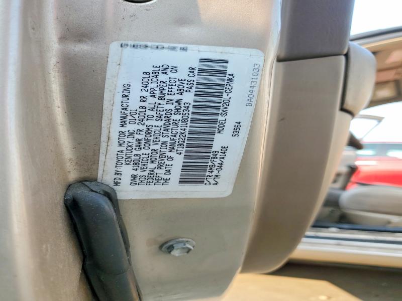 Aukcja sprzedaży 2001 Toyota Camry, vin: 4T1BG22K41U805343, numer aukcji: 64264556