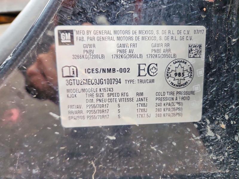 Продажа на аукционе авто 2018 Gmc Sierra, vin: 3GTU2MEC9JG100794, номер лота: 64718756