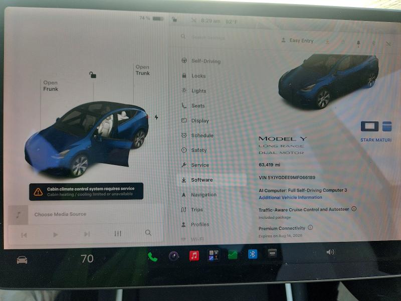 2021 Tesla Model Y მანქანა იყიდება აუქციონზე, vin: 5YJYGDEE9MF066189, აუქციონის ნომერი: 60133906