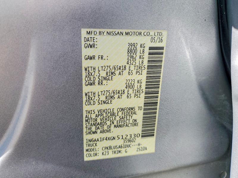 Продаж на аукціоні авто 2016 Nissan Titan Xd, vin: 1N6AA1F4XGN512330, номер лоту: 64110596