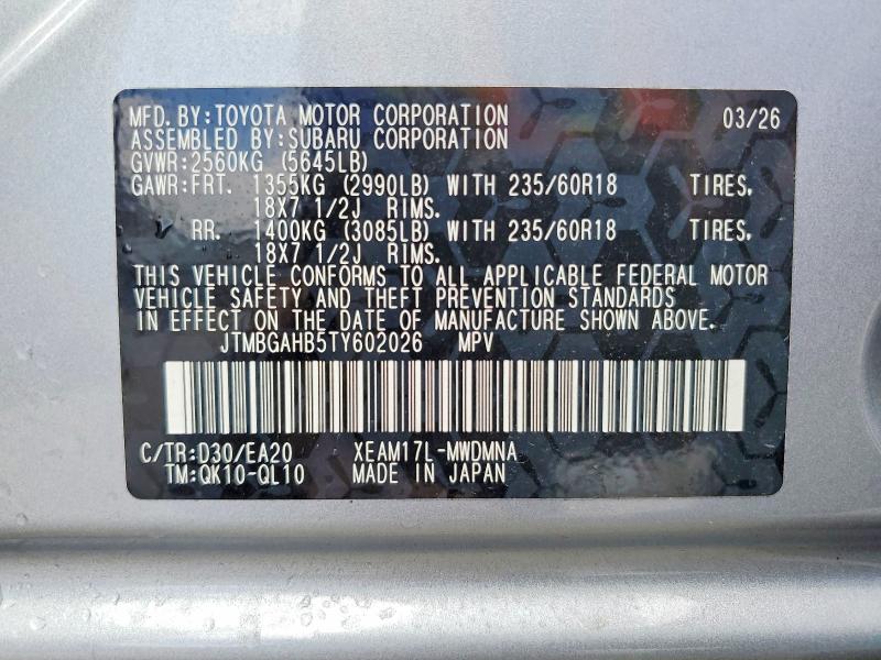 Продажа на аукционе авто 2026 Toyota Bz, vin: JTMBGAHB5TY602026, номер лота: 63359836