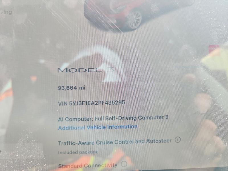 Aukcja sprzedaży 2023 Tesla Model 3, vin: 5YJ3E1EA2PF435295, numer aukcji: 63100826