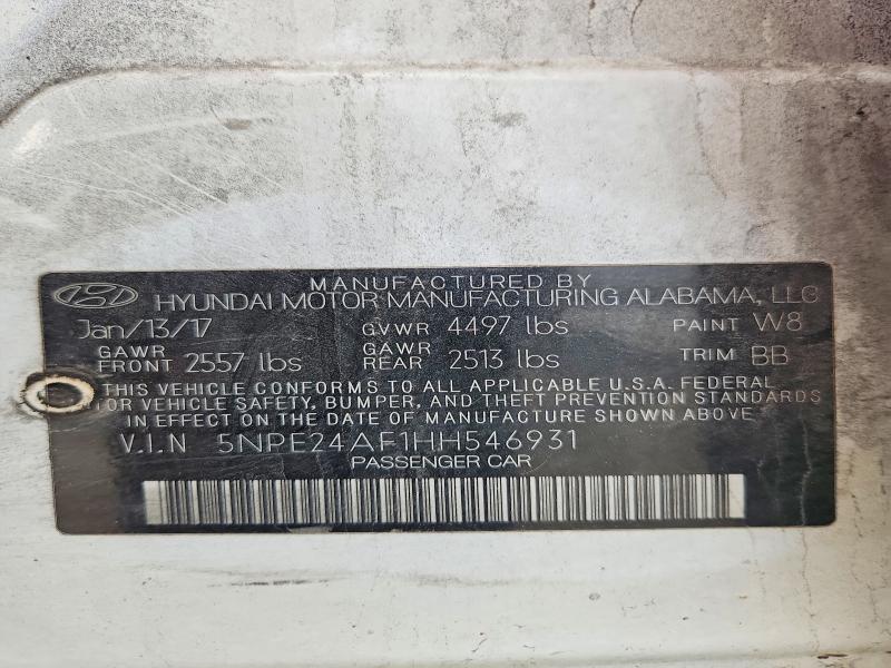 Продажа на аукционе авто 2017 Hyundai Sonata, vin: 5NPE24AF1HH546931, номер лота: 63309746