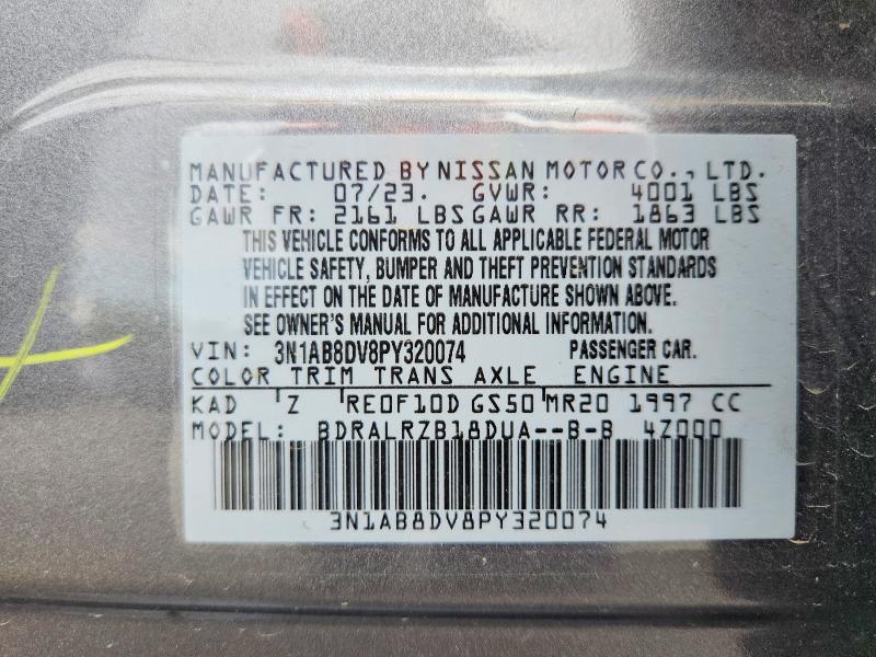 Aukcja sprzedaży 2023 Nissan Sentra, vin: 3N1AB8DV8PY320074, numer aukcji: 64421996