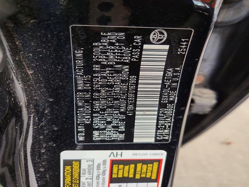 64066956 :رقم المزاد ، 4T1BK1EB9FU167909 vin ، 2015 Toyota Avalon مزاد بيع