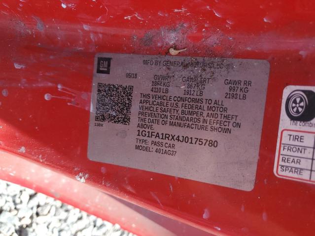 66219106 :رقم المزاد ، 1G1FA1RX4J0175780 vin ، 2018 Chevrolet Camaro مزاد بيع
