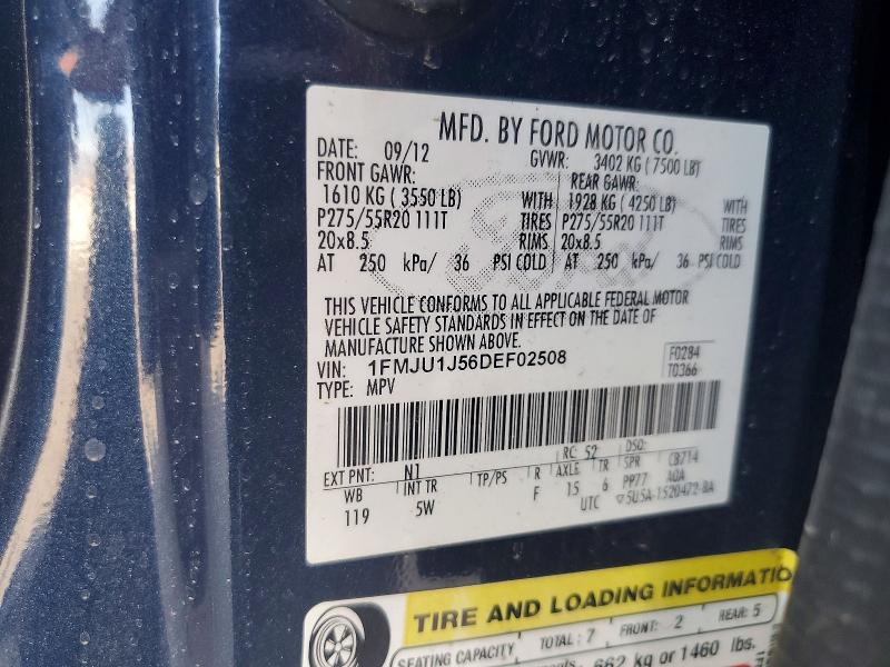 67305726 :رقم المزاد ، 1FMJU1J56DEF02508 vin ، 2013 Ford Expedition مزاد بيع