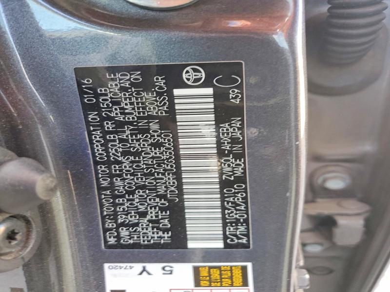 Продаж на аукціоні авто 2016 Toyota Prius, vin: JTDKBRFU5G3506501, номер лоту: 65145246