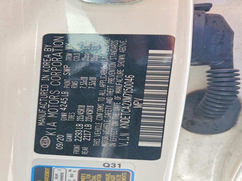 65863196 :رقم المزاد ، KNDETCA2XM7150046 vin ، 2021 Kia Seltos مزاد بيع